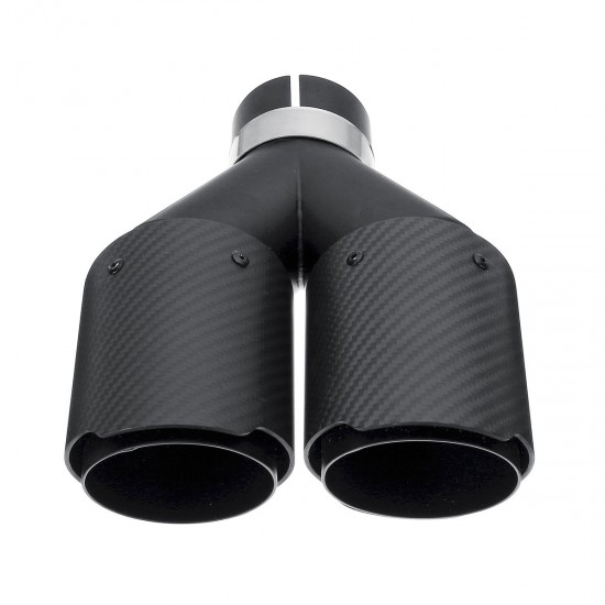 63MM Universal Real Carbon Fiber Matte Black Exhaust Muffler Tip End Tail Pipe