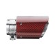 63MM Universal Real Glossy Carbon Fiber Red Exhaust Muffler Tip End Tail Pipe 63MM Universal Real Glossy Carbon Fiber Red Exhaust Muffler Tip End Tail Pipe