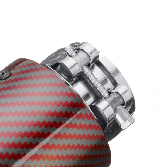 63MM Universal Real Glossy Carbon Fiber Red Exhaust Muffler Tip End Tail Pipe 63MM Universal Real Glossy Carbon Fiber Red Exhaust Muffler Tip End Tail Pipe