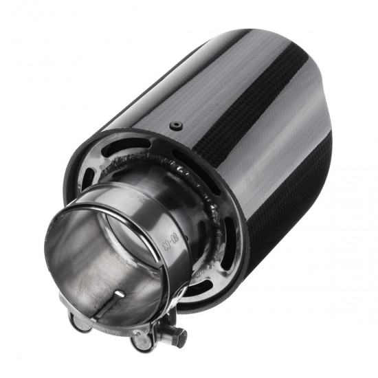 63mm Inlet Universal Glossy Carbon Fiber Car Exhaust Pipe Tail Muffler End Tip 63mm Inlet Universal Glossy Carbon Fiber Car Exhaust Pipe Tail Muffler End Tip
