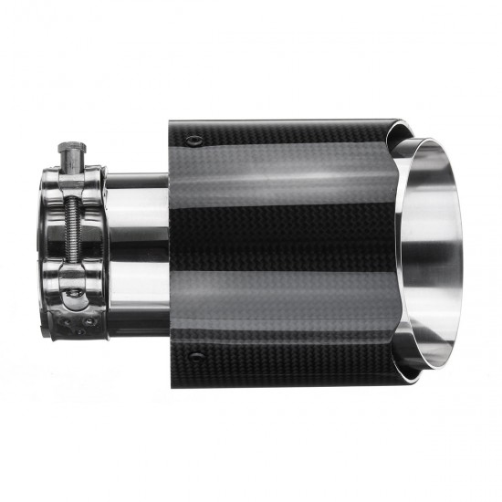63mm Inlet Universal Glossy Carbon Fiber Car Exhaust Pipe Tail Muffler End Tip 63mm Inlet Universal Glossy Carbon Fiber Car Exhaust Pipe Tail Muffler End Tip