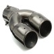 76mm 3 Inch Universal Car Stainless Twin Double Chrome Exhaust Pipe Muffler Tail Tip