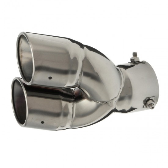 76mm 3 Inch Universal Car Stainless Twin Double Chrome Exhaust Pipe Muffler Tail Tip 76mm 3 Inch Universal Car Stainless Twin Double Chrome Exhaust Pipe Muffler Tail Tip