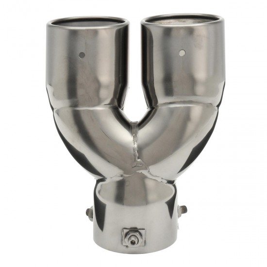 76mm 3 Inch Universal Car Stainless Twin Double Chrome Exhaust Pipe Muffler Tail Tip 76mm 3 Inch Universal Car Stainless Twin Double Chrome Exhaust Pipe Muffler Tail Tip
