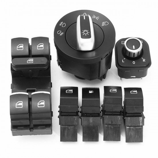 7PCS Window Headlight Mirror Fuel GAS Switch for VW Golf MK5 MK6 Jetta Passat 7PCS Window Headlight Mirror Fuel GAS Switch for VW Golf MK5 MK6 Jetta Passat