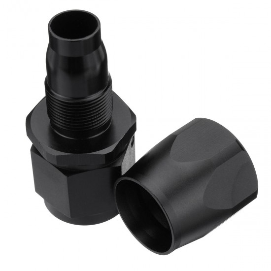 AN-10 Straight Fast Flow Swivel Seal Oil Fuel Hose End Fitting Adapter Black