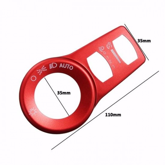 Aluminum Red Fog Headlight Button Switch Trim Cover Decor Frame Decoration For Jeep Cherokee 15+