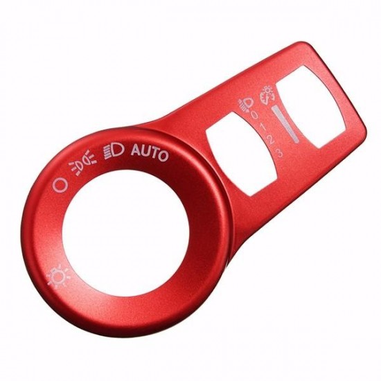 Aluminum Red Fog Headlight Button Switch Trim Cover Decor Frame Decoration For Jeep Cherokee 15+