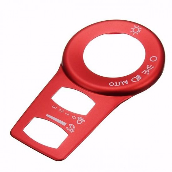 Aluminum Red Fog Headlight Button Switch Trim Cover Decor Frame Decoration For Jeep Cherokee 15+