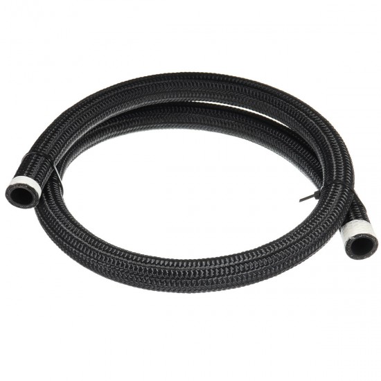Black Nylon Stainless Steel Braided Pipe Gas Oil Fuel Coolant Hose 10-AN AN10 1M Black Nylon Stainless Steel Braided Pipe Gas Oil Fuel Coolant Hose 10-AN AN10 1M