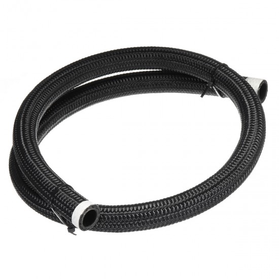 Black Nylon Stainless Steel Braided Pipe Gas Oil Fuel Coolant Hose 10-AN AN10 1M Black Nylon Stainless Steel Braided Pipe Gas Oil Fuel Coolant Hose 10-AN AN10 1M