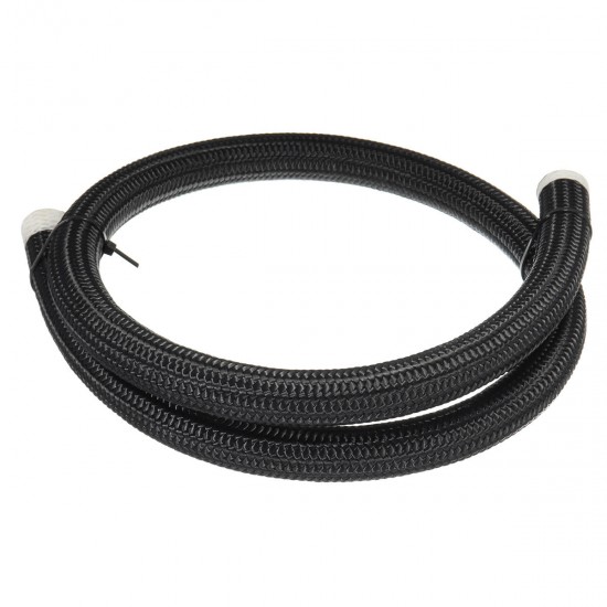 Black Nylon Stainless Steel Braided Pipe Gas Oil Fuel Coolant Hose 10-AN AN10 1M Black Nylon Stainless Steel Braided Pipe Gas Oil Fuel Coolant Hose 10-AN AN10 1M