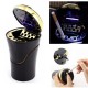 Car Cigarette Cylinder Ashtray Garbage Box with Blue LED Light