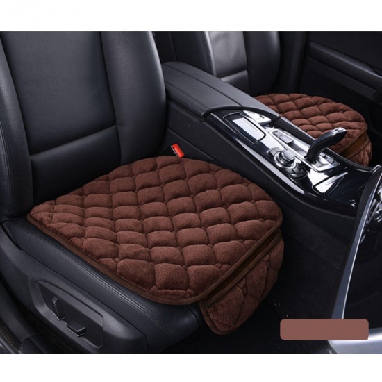 Car Front Seat Cover Auto Seat Cushion Faux Fur Soft Black Pad Mat Universal