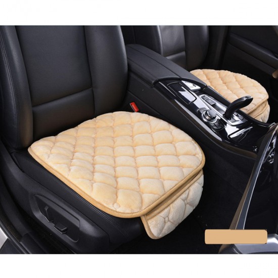 Car Front Seat Cover Auto Seat Cushion Faux Fur Soft Black Pad Mat Universal