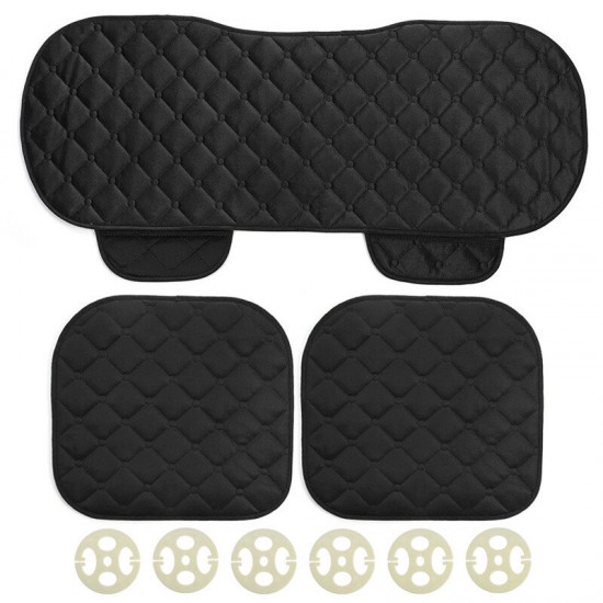 Car Heating Seat Cushion Cover Front + Rear Row Car Pad Mat Winter Home Office Warm