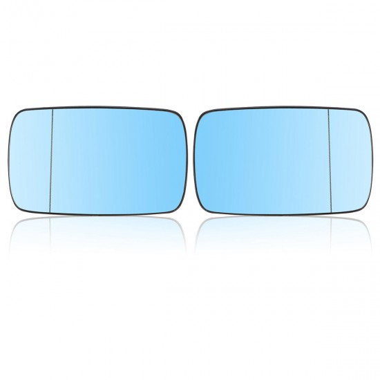 Car Left And Right Side Heated Blue Wing Mirror Glass For BMW E39 E46 1998-2005