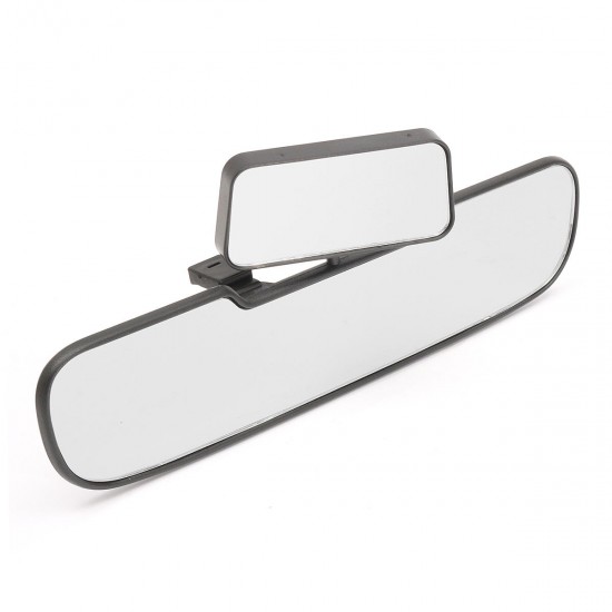 Car Van Wide Angle Curved Interior Rear View Double Mirror Clear Lens