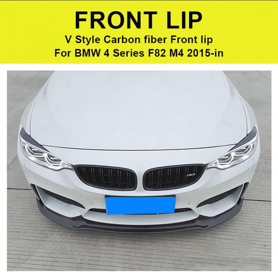 Carbon Fiber Front Bumper Lip Splitter For BMW 2015-2018 F80 M3 F82 F83 M4 V Style Strip
