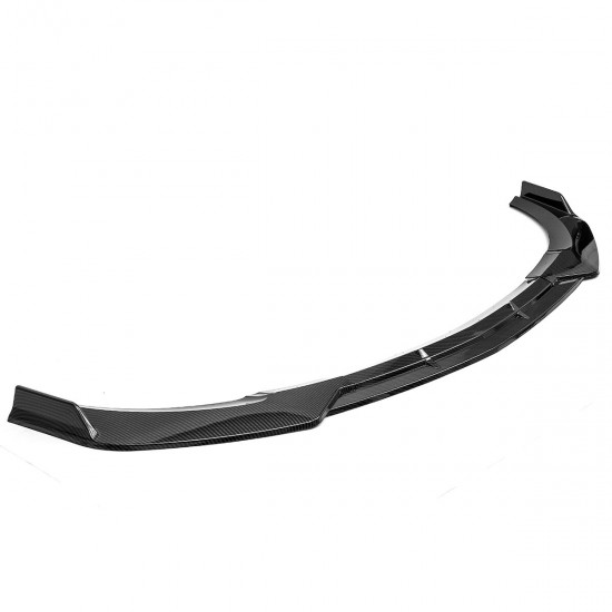 Carbon Fiber Style Front Bumper Lip Spoiler Cover Trim 3PCS For Mercedes E-Class W213 2016-2020