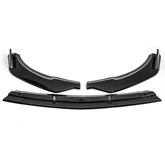 Carbon Fiber Style Front Bumper Lip Spoiler Cover Trim 3PCS For Mercedes E-Class W213 2016-2020 Carbon Fiber Style Front Bumper Lip Spoiler Cover Trim 3PCS For Mercedes E-Class W213 2016-2020