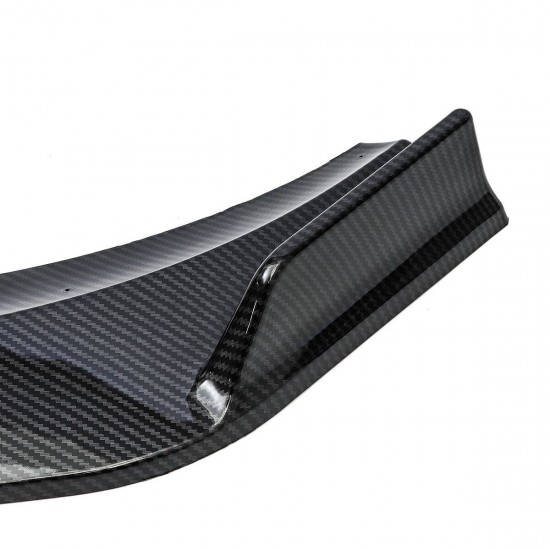 Carbon Fiber Style Front Bumper Lip Spoiler Cover Trim 3PCS For Mercedes E-Class W213 2016-2020