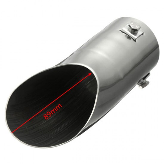 Chrome 60mm Car Curved Exhaust Tail Tip End Pipe Blow Down Bumper Trim Steel Chrome 60mm Car Curved Exhaust Tail Tip End Pipe Blow Down Bumper Trim Steel