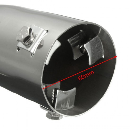 Chrome 60mm Car Curved Exhaust Tail Tip End Pipe Blow Down Bumper Trim Steel Chrome 60mm Car Curved Exhaust Tail Tip End Pipe Blow Down Bumper Trim Steel