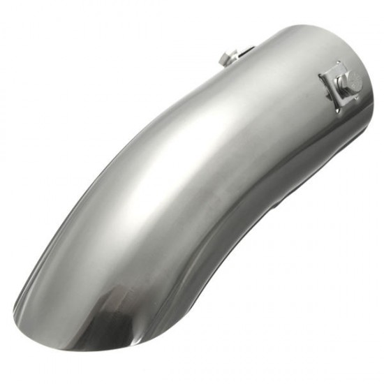 Chrome 60mm Car Curved Exhaust Tail Tip End Pipe Blow Down Bumper Trim Steel Chrome 60mm Car Curved Exhaust Tail Tip End Pipe Blow Down Bumper Trim Steel