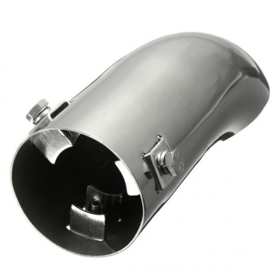 Chrome 60mm Car Curved Exhaust Tail Tip End Pipe Blow Down Bumper Trim Steel Chrome 60mm Car Curved Exhaust Tail Tip End Pipe Blow Down Bumper Trim Steel