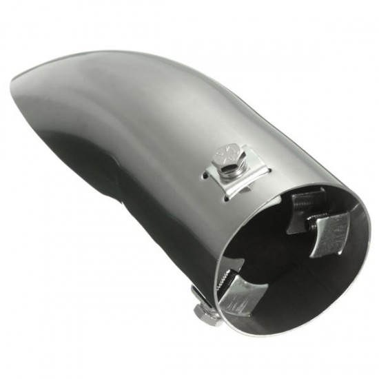 Chrome 60mm Car Curved Exhaust Tail Tip End Pipe Blow Down Bumper Trim Steel Chrome 60mm Car Curved Exhaust Tail Tip End Pipe Blow Down Bumper Trim Steel
