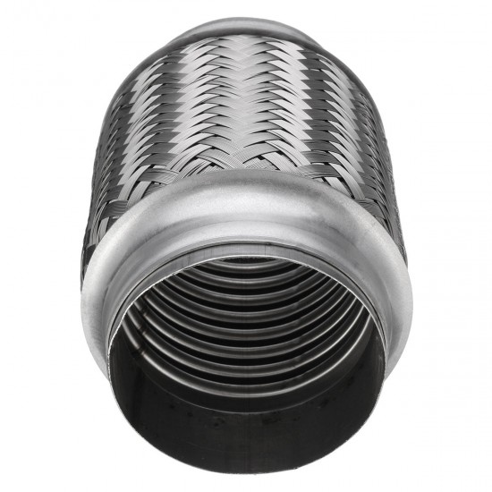 Exhaust Flex Pipe Tube Stainless Steel Double Braid 3 Inch X 6 Inch w/ Ends Flexi Exhaust Flex Pipe Tube Stainless Steel Double Braid 3 Inch X 6 Inch w/ Ends Flexi