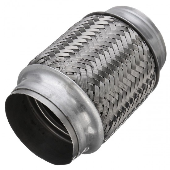 Exhaust Flex Pipe Tube Stainless Steel Double Braid 3 Inch X 6 Inch w/ Ends Flexi Exhaust Flex Pipe Tube Stainless Steel Double Braid 3 Inch X 6 Inch w/ Ends Flexi