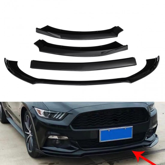 For Ford Mustang 2015-2017 Gloss Black Car Front Bumper Under Diffuser Protector Shovel Lip Spoiler Kits For Ford Mustang 2015-2017 Gloss Black Car Front Bumper Under Diffuser Protector Shovel Lip Spoiler Kits