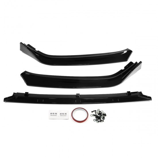 Front Bumper Lip Spoiler Splitters Trim 3PCS For Honda Accord 10TH Sport 2018-2020 Front Bumper Lip Spoiler Splitters Trim 3PCS For Honda Accord 10TH Sport 2018-2020