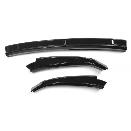 Gloss Black Front Bumper Lip Splitter For Volkswagen Golf 7.5 MK7.5 2018-2020 3x Gloss Black Front Bumper Lip Splitter For Volkswagen Golf 7.5 MK7.5 2018-2020 3x