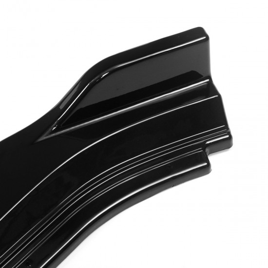 Glossy Black Front Bumper Lip Spoiler Trim 3PCS For VW Golf MK7 MK7.5 2014-2017