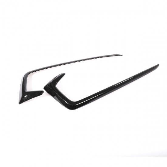 Glossy Black Style Front Fog Light Eyebrow Cover Trim For Honda Civic 2019-Up
