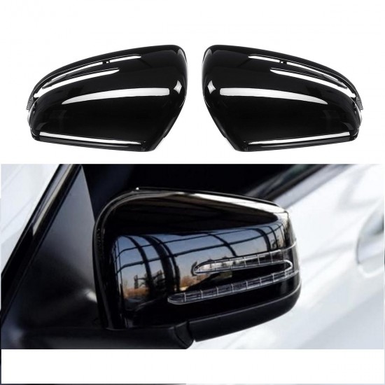 Left/Right Car Rearview Mirror Cover Black For BENZ W204 W176 W246 W212 W221 CLS GLA CLA