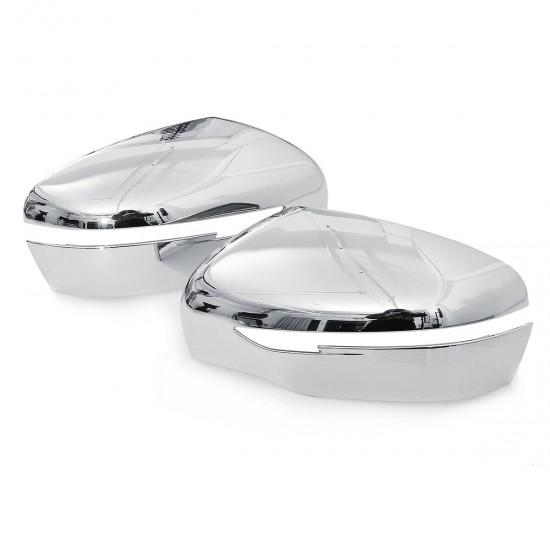 Pair Chrome Side Wing Mirror Cover Cap For Nissan Navara NP300 2015-Up