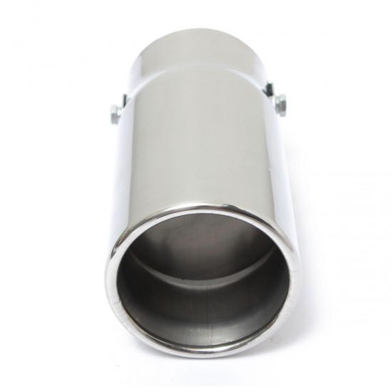 Round Universal Fits Car Stainless Steel Exhaust Tailpipe Tip Muffler Chrome Round Universal Fits Car Stainless Steel Exhaust Tailpipe Tip Muffler Chrome