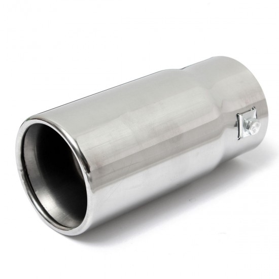Round Universal Fits Car Stainless Steel Exhaust Tailpipe Tip Muffler Chrome Round Universal Fits Car Stainless Steel Exhaust Tailpipe Tip Muffler Chrome