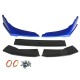 Sedan 4 Door Front Bumper Lip Protector Body Spoiler Blue 5PCs For Honda Civic 2019-2020