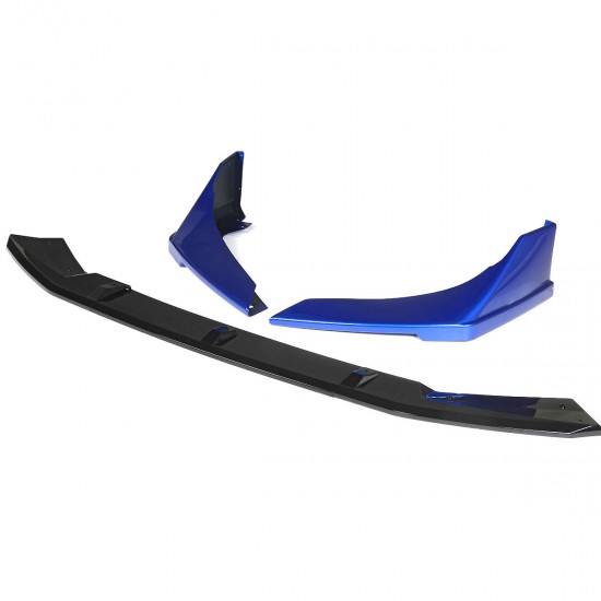 Sedan 4 Door Front Bumper Lip Protector Body Spoiler Blue 5PCs For Honda Civic 2019-2020