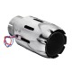 Stainless Exhaust Muffler Tip 63mm IN 89mm OUT With Blue Red LED Light Clamp-on