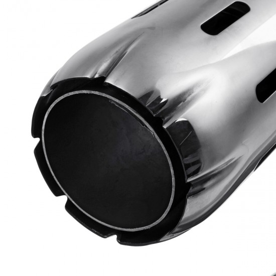 Stainless Exhaust Muffler Tip 63mm IN 89mm OUT With Blue Red LED Light Clamp-on Stainless Exhaust Muffler Tip 63mm IN 89mm OUT With Blue Red LED Light Clamp-on