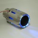 Stainless Exhaust Muffler Tip 63mm IN 89mm OUT With Blue Red LED Light Clamp-on