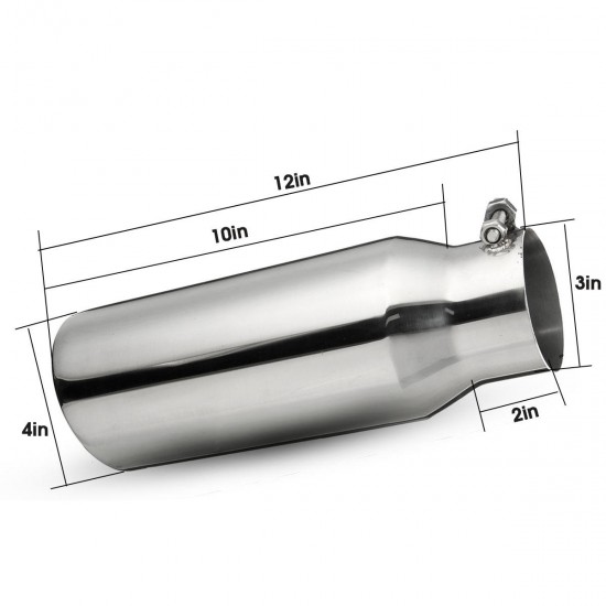 Stainless Steel 3 Inch Inlet 4 Inch Outlet 12inch Long Bolt On Diesel Exhaust Muffler Stainless Steel 3 Inch Inlet 4 Inch Outlet 12inch Long Bolt On Diesel Exhaust Muffler