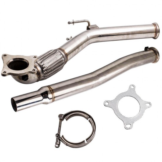 Stainless Steel Exhaust Muffler Decat Downpipe For VW Golf MK5 MK6 2.0 GTI 2005-2012