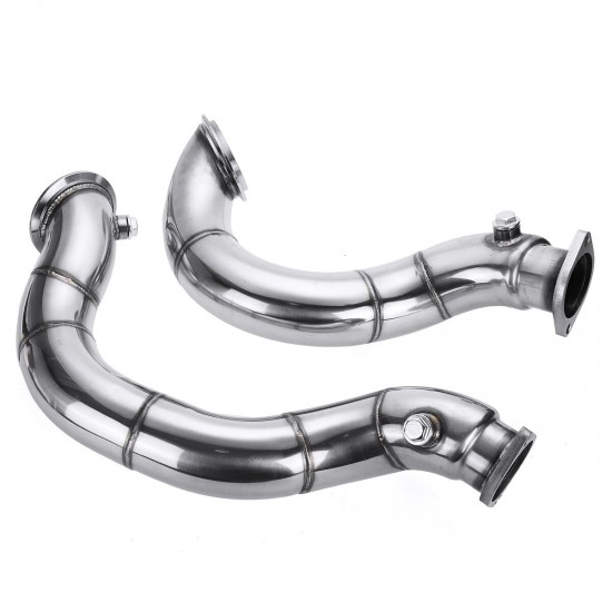 Stainless Steel Exhaust Pipe Muffler Decat Downpipe for BMW N54 E90 E91 E92 E93 E82 135i 335i Twin 2007 2008 2009 2010